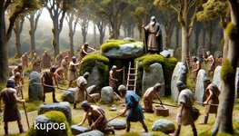 DALL·E 2024-09-17 18.51.46 - A detailed diorama depicting Arvid's followers building the Bülze...jpg