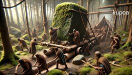 DALL·E 2024-09-19 18.18.58 - A detailed diorama depicting Arvid leading his tribe in moving la...jpg