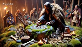 DALL·E 2024-09-19 12.43.30 - A close-up, detailed diorama view of Arvid the Druid placing offe...jpg