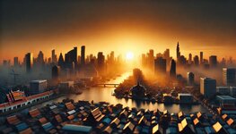 DALL·E 2024-10-12 11.36.00 - A diorama-style image of sunrise over Bangkok, with the city skyl...jpg